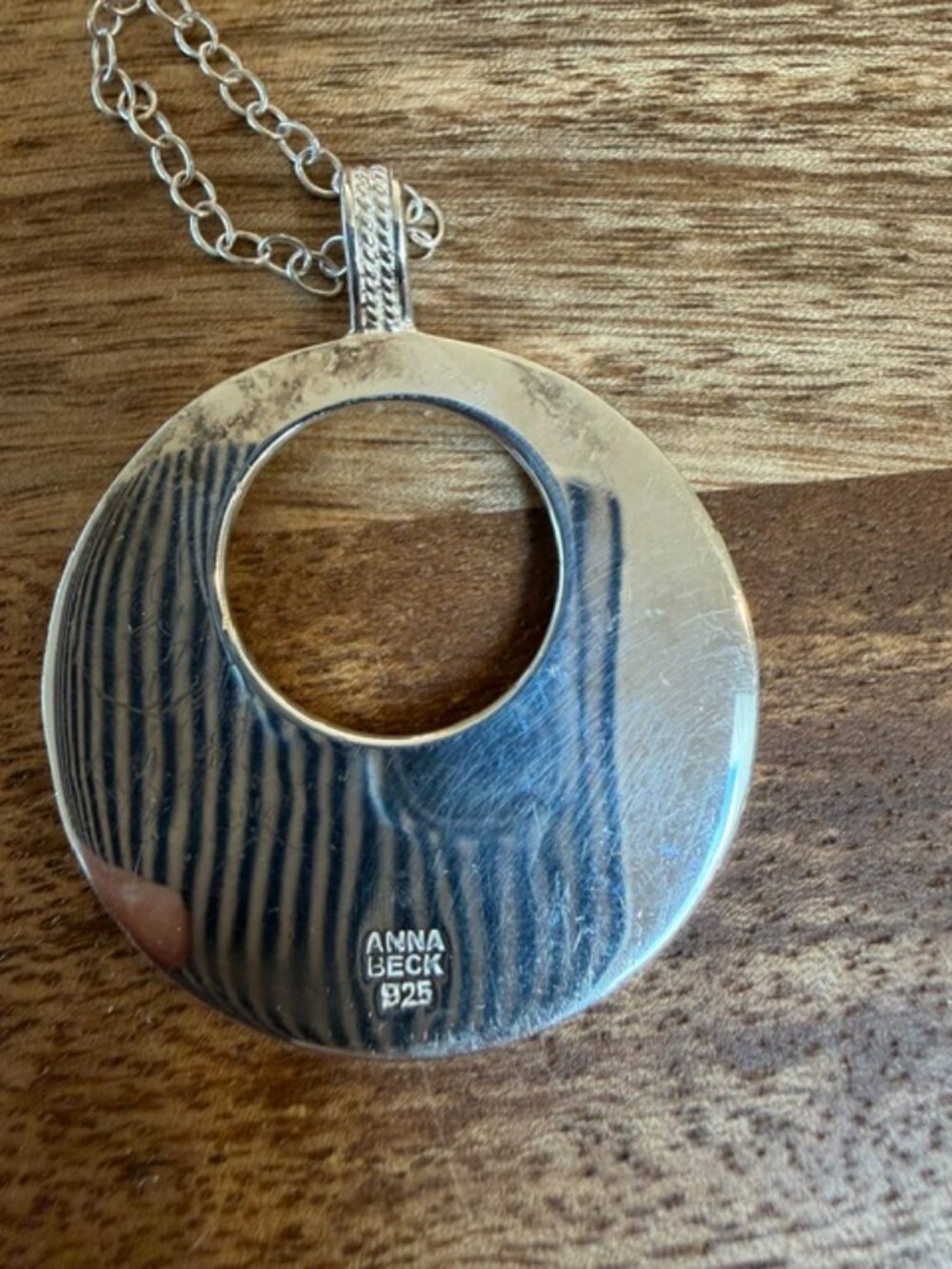 Anna Beck 925 Sterling Silver Dotted Removable Pendant/Chain - Picture 5 of 10